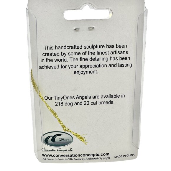 Basset Hound Angel Ornament Handcrafted Black Dog With Gold Wings and Halo - Picture 5 of 5